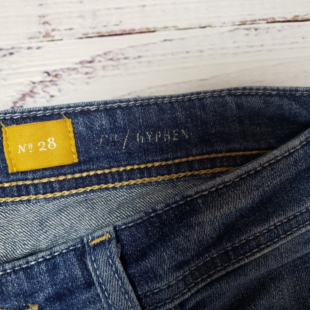Anthropologie Patchwork Boyfriend Jeans in Two-Tone Blue - Picture 4 of 13